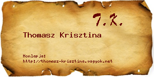 Thomasz Krisztina névjegykártya